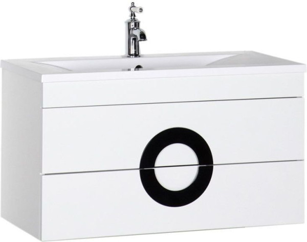 Тумба с раковиной De Aqua Форма 90 белый. Фото 1
