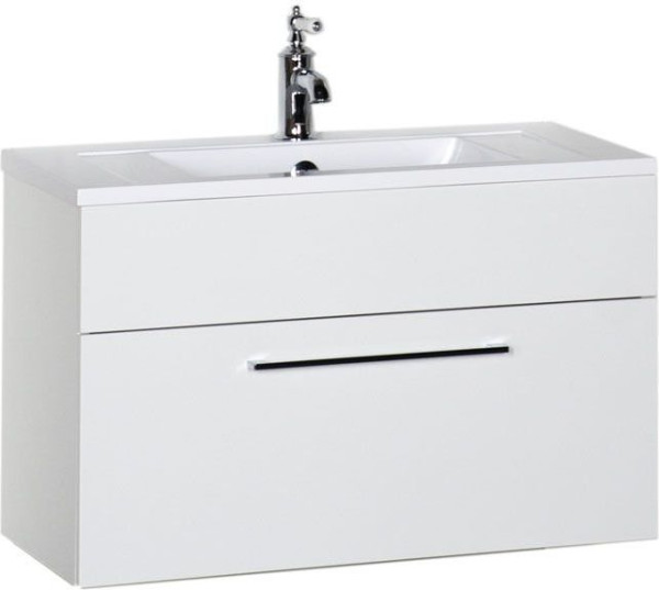 Тумба с раковиной De Aqua Кубика 80 белый. Фото 1