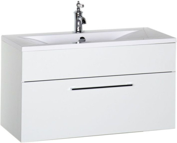 Тумба с раковиной De Aqua Кубика 90 белый. Фото 1