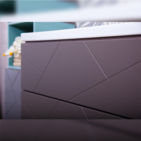 Тумба с раковиной и нишей Бриклаер КРИСТАЛЛ 70, графит/муссон. Фото 4