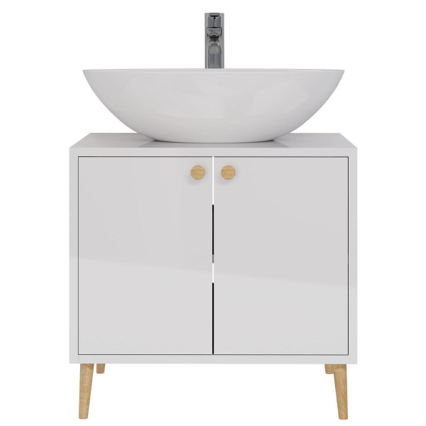 Тумба с раковиной напольная Dreja Luno 60 см, белый. Фото 3