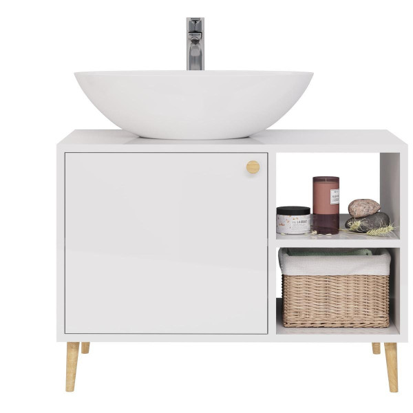 Тумба с раковиной напольная Dreja Luno 80 см, белый. Фото 3