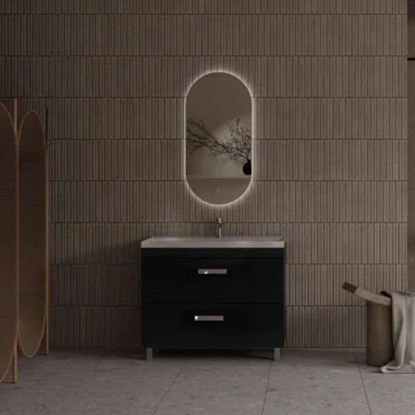 Тумба с раковиной напольная Velvex Orlando tn.ORL.CLA.100.2Y графит, 100 см. Фото 4