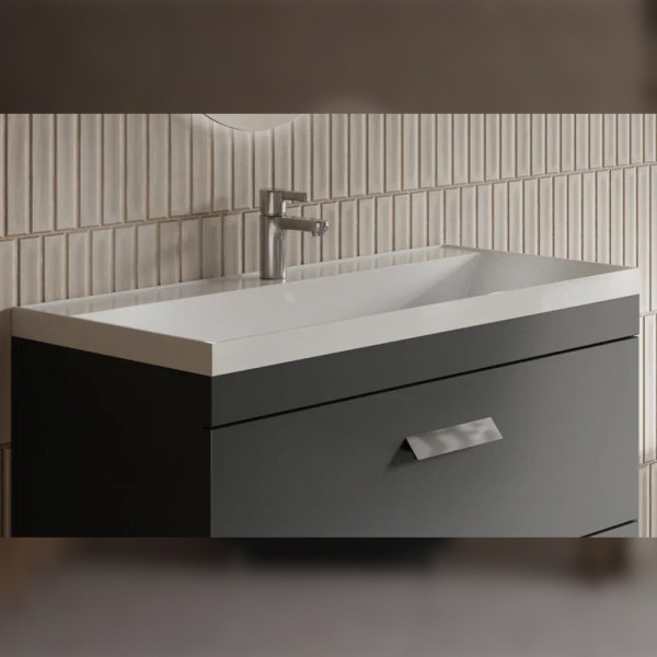 Тумба с раковиной напольная Velvex Orlando tn.ORL.CLA.100.2Y графит, 100 см. Фото 5