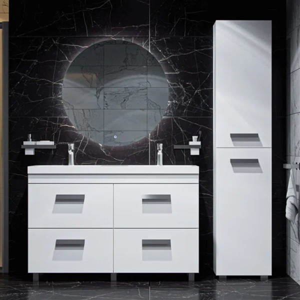 Тумба с раковиной напольная Velvex Orlando tn.ORL.CLA.120.4Y белый матовый, 120 см. Фото 4