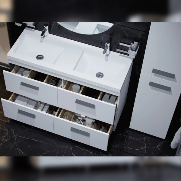 Тумба с раковиной напольная Velvex Orlando tn.ORL.CLA.120.4Y белый матовый, 120 см. Фото 5