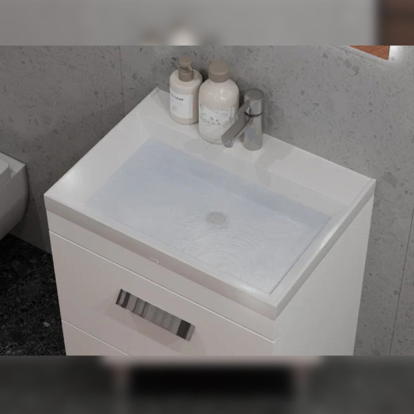 Тумба с раковиной напольная Velvex Orlando tn.ORL.CLA.60.2Y белый матовый, 60 см. Фото 4