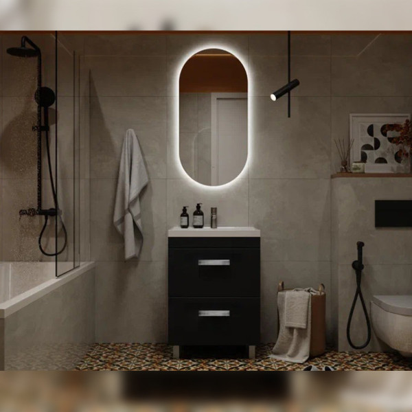 Тумба с раковиной напольная Velvex Orlando tn.ORL.CLA.60.2Y графит, 60 см. Фото 4