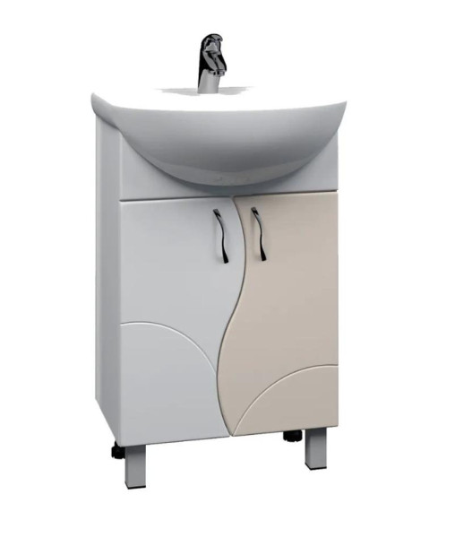Тумба с раковиной напольная VIGO Alessandro tn.ALE.UYU.55.2D беж, 55 см. Фото 1