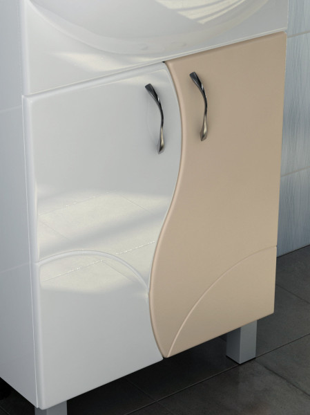 Тумба с раковиной напольная VIGO Alessandro tn.ALE.UYU.55.2D беж, 55 см. Фото 4