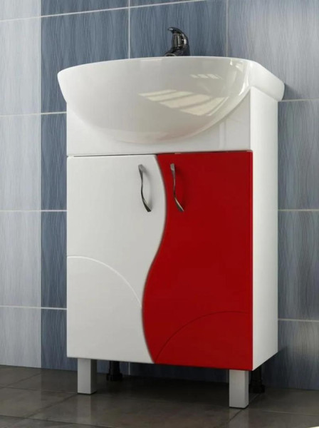 Тумба с раковиной напольная VIGO Alessandro tn.ALE.UYU.55.2D крас, 55 см. Фото 4