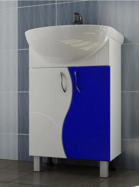 Тумба с раковиной напольная VIGO Alessandro tn.ALE.UYU.55.2D син, 55 см. Фото 4