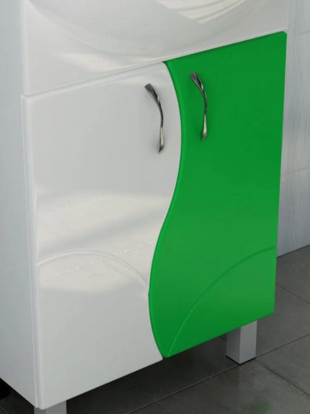 Тумба с раковиной напольная VIGO Alessandro tn.ALE.UYU.55.2D зел, 55 см. Фото 4