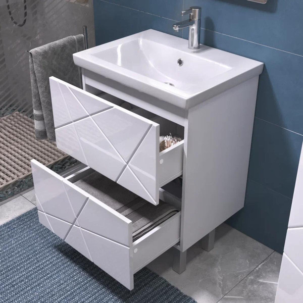 Тумба с раковиной напольная VIGO Geometry 015, 60 см. Фото 4