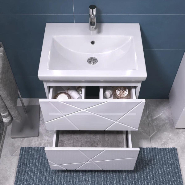 Тумба с раковиной напольная VIGO Geometry 015, 60 см. Фото 5