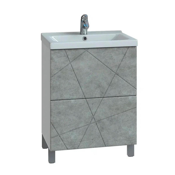 Тумба с раковиной напольная VIGO Geometry 015 бетон, 60 см. Фото 1
