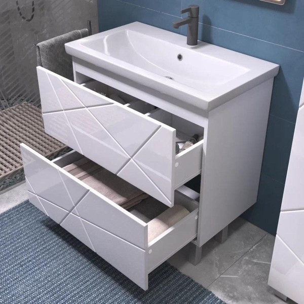 Тумба с раковиной напольная VIGO Geometry 025, 80 см. Фото 4