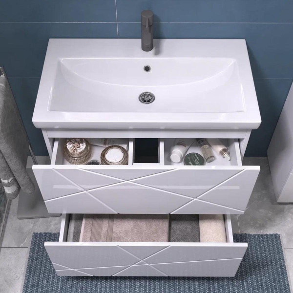 Тумба с раковиной напольная VIGO Geometry 025, 80 см. Фото 5