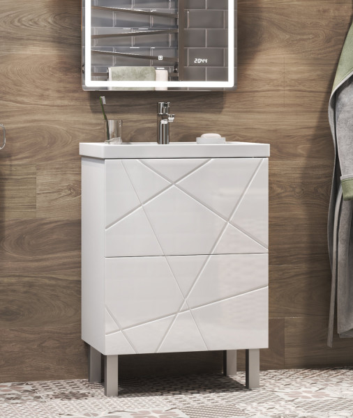 Тумба с раковиной напольная VIGO Geometry tn.bsf.GEO.FOS.50.2Y, 50 см. Фото 4