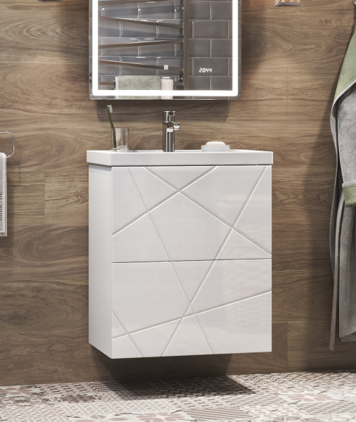 Тумба с раковиной напольная VIGO Geometry tn.bsf.GEO.FOS.50.2Y, 50 см. Фото 5