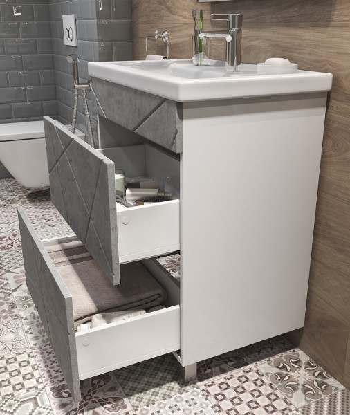 Тумба с раковиной напольная VIGO Geometry tn.GEO.9696.80.2Y бетон, 80 см. Фото 4