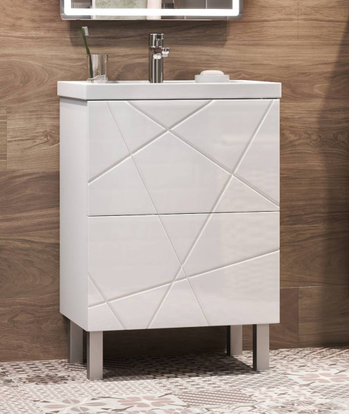 Тумба с раковиной напольная VIGO Geometry tn.GEO.COM.60.2Y, 60 см. Фото 4