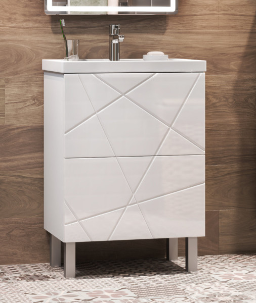 Тумба с раковиной напольная VIGO Geometry tn.GEO.FOS.50.2Y, 50 см. Фото 3