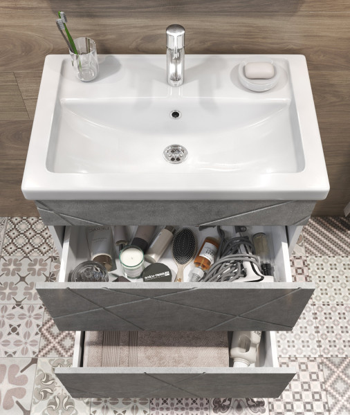 Тумба с раковиной напольная VIGO Geometry tn.GEO.FOS.60.2Y бетон, 60 см. Фото 5