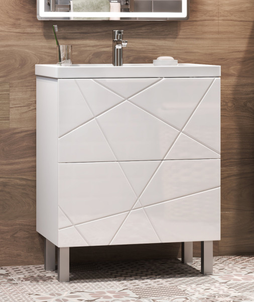 Тумба с раковиной напольная VIGO Geometry tn.GEO.FOS.70.2Y, 70 см. Фото 3