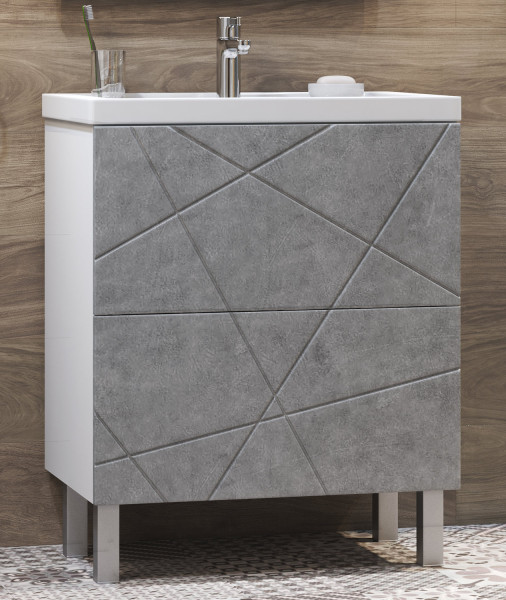 Тумба с раковиной напольная VIGO Geometry tn.GEO.FOS.70.2Y бетон, 70 см. Фото 3