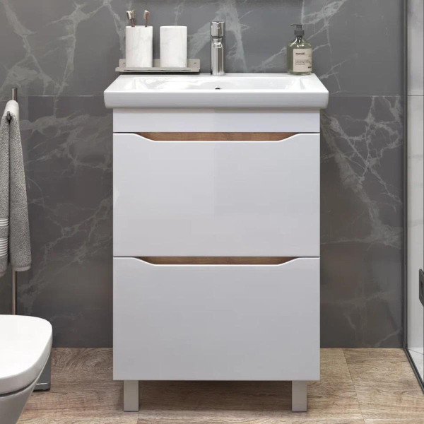 Тумба с раковиной напольная VIGO Grani 201 дуб золотой, 60 см. Фото 3