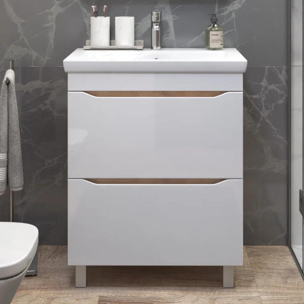 Тумба с раковиной напольная VIGO Grani 202 дуб золотой, 70 см. Фото 3