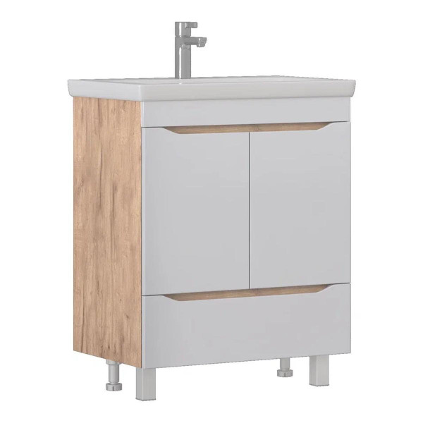 Тумба с раковиной напольная VIGO Grani 285 дуб золотой, 70 см. Фото 1