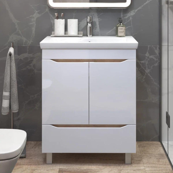 Тумба с раковиной напольная VIGO Grani 285 дуб золотой, 70 см. Фото 3