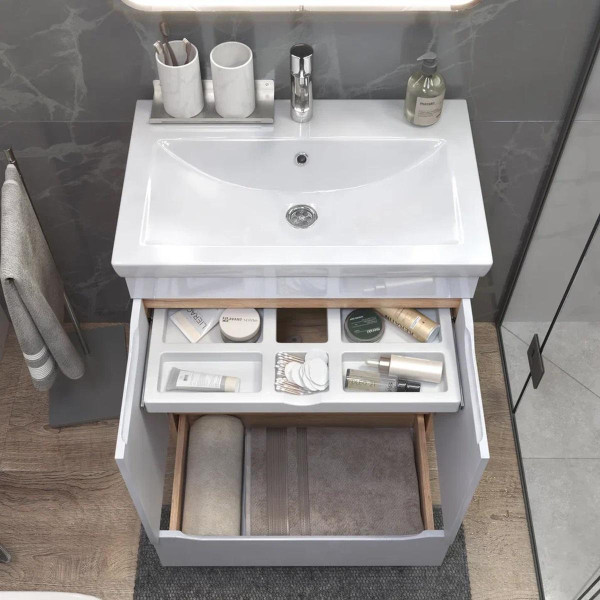 Тумба с раковиной напольная VIGO Grani 285 дуб золотой, 70 см. Фото 5