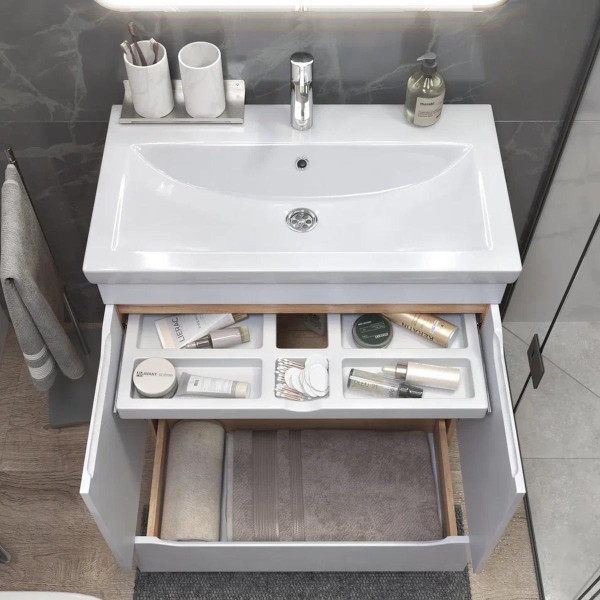 Тумба с раковиной напольная VIGO Grani 286 дуб золотой, 80 см. Фото 5