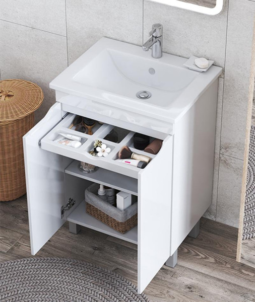 Тумба с раковиной напольная VIGO Grani tn.GRI.ELI.60.2D, 60 см. Фото 4