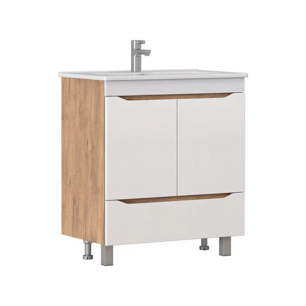 Тумба с раковиной напольная VIGO Grani tn.GRI.OSK.75.2D.1Y дуб золотой, 75 см. Фото 3