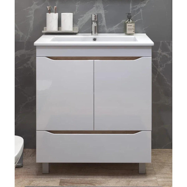 Тумба с раковиной напольная VIGO Grani tn.GRI.OSK.75.2D.1Y дуб золотой, 75 см. Фото 4