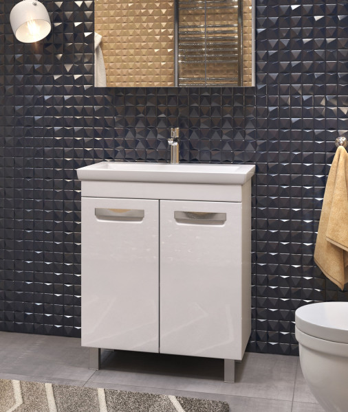 Тумба с раковиной напольная VIGO Plaza tn.PLA.COM.60.2D, 60 см. Фото 3