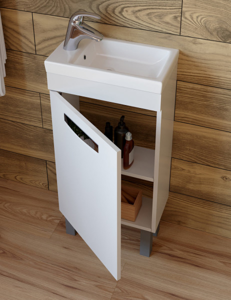 Тумба с раковиной напольная VIGO Plaza tn.PLA.MIR.40.1D, 40 см. Фото 3