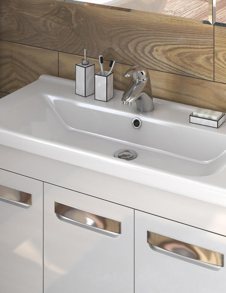 Тумба с раковиной напольная VIGO Plaza tn.PLA.MIR.80.2D.2Y, 80 см. Фото 3