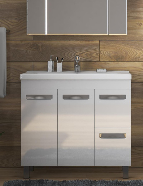 Тумба с раковиной напольная VIGO Plaza tn.PLA.MIR.80.2D.2Y, 80 см. Фото 5