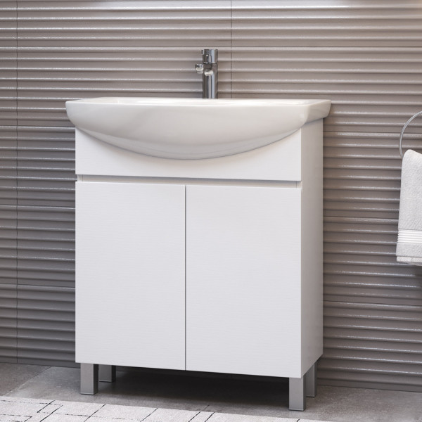 Тумба с раковиной напольная VIGO Wing tn.WIN.BAL.60.2D белый, 60 см. Фото 3