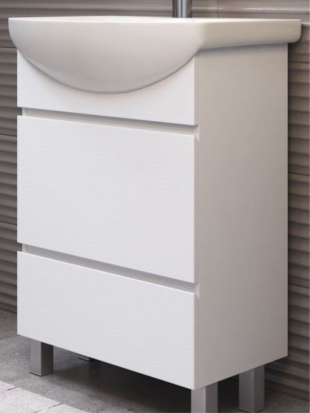 Тумба с раковиной напольная VIGO Wing tn.WIN.BAL.60.2Y белый, 60 см. Фото 3