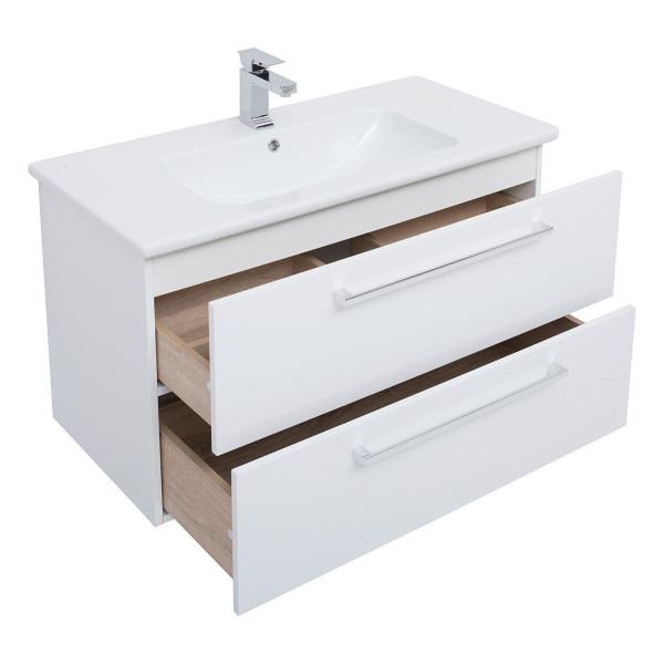 Тумба с раковиной подвесная Dreja Gio 100 см, белый. Фото 5