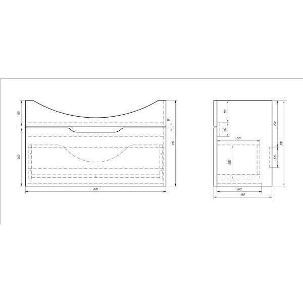 Тумба с раковиной подвесная Dreja Laguna 85 см, белый. Фото 2