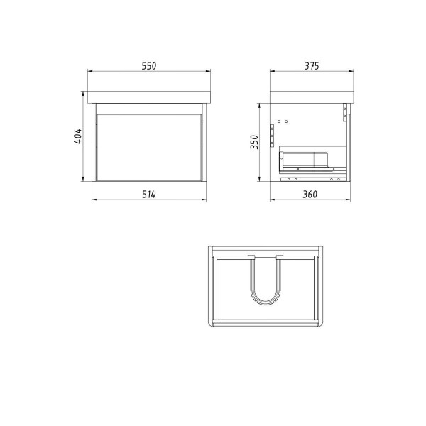 Тумба с раковиной подвесная Dreja Luxury 55 см, белый. Фото 2
