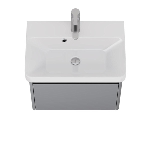 Тумба с раковиной подвесная Dreja Luxury 55 см, серый базальт. Фото 4