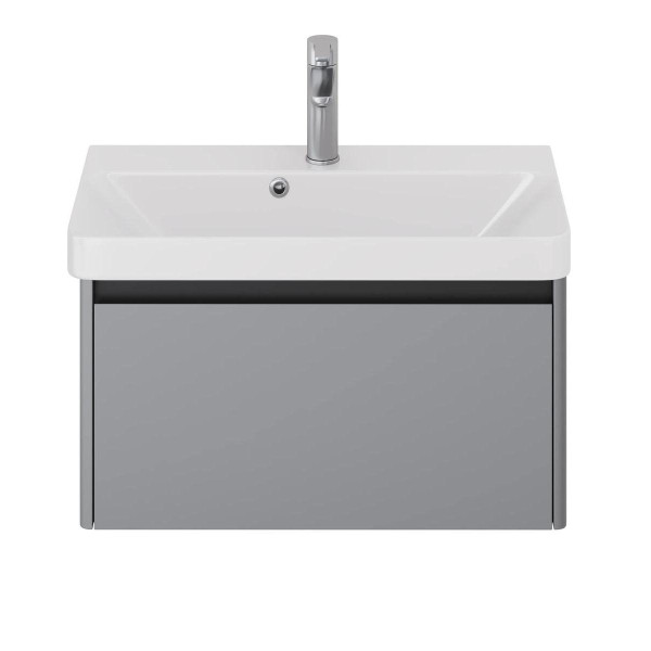 Тумба с раковиной подвесная Dreja Luxury 70 см, серый базальт. Фото 3